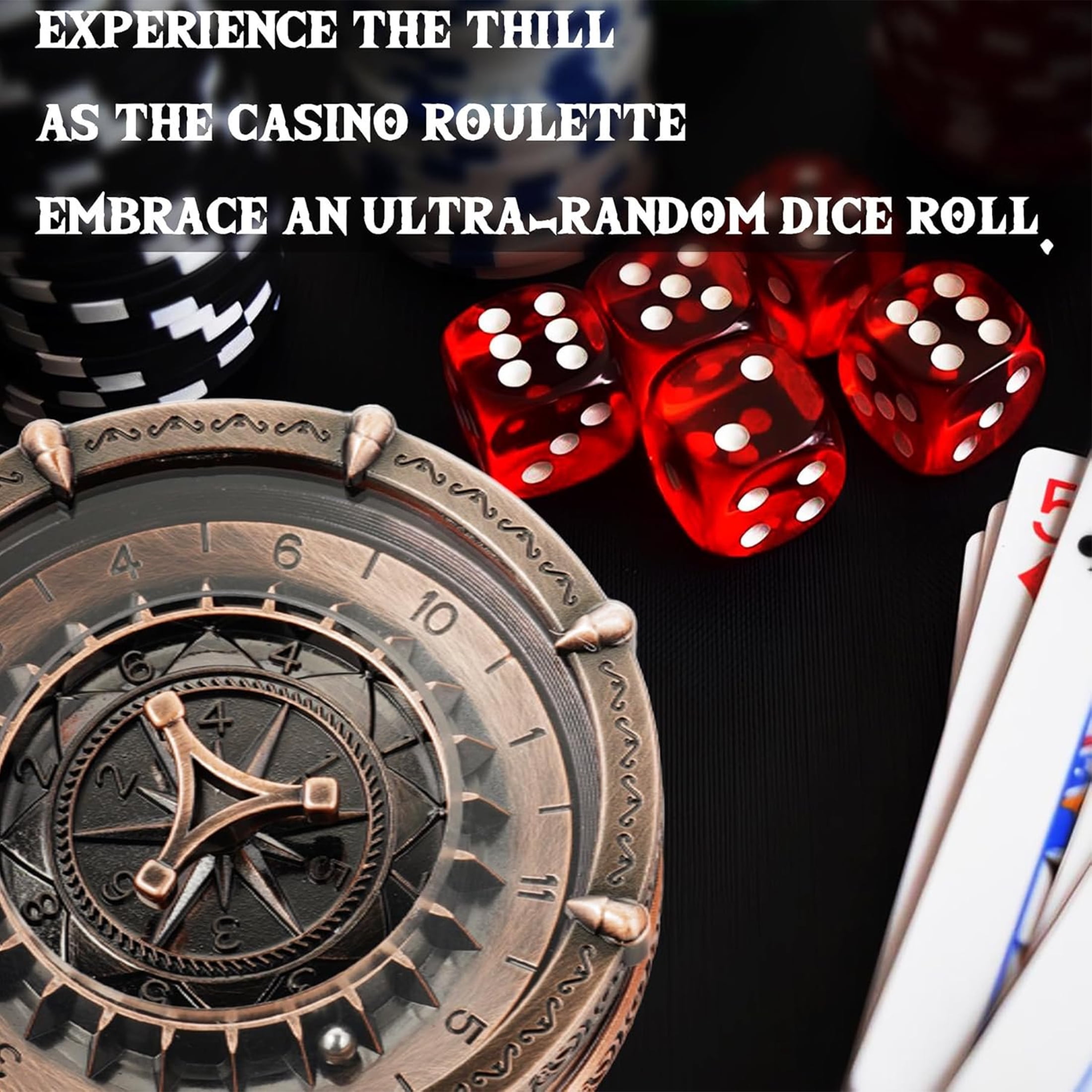 Metal DND Dice Spinner/Wand Dice, Cthulhu Awaken, Random King 7-in-2 Dual-Spin Wheels Dice