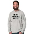 thumbnail image 4 of I Love My Awesome Wife Cute Husband Men's Long Sleeve Tee T Shirt Brisco Brands S, 4 of 6