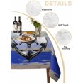 thumbnail image 5 of Nautical Anchor Rectangle Tablecloth, Vintage Navy Blue Wooden Boards Country Waterproof & StainResistant Tablecloth, Washable Oil-proof Table Cover for Dining/Party/Wedding/Camping/Buffet 52x70 In, 5 of 9