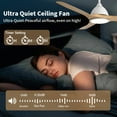 thumbnail image 4 of Sofucor 52 Inch Ceiling Fan with Lights, Modern, Dimmable, 6-Speed, 3-Timer, Reversible, DC Motor, 4 of 13