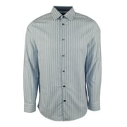 Men's Tailored Fit Striped Long Sleeve Dress Shirt-WM-S