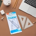 thumbnail image 6 of Triangular Ruler Set 45/90 Degree Plastic Drafting Ruler, 2-Pack, Blue, 3.9 Inch, 6 of 9