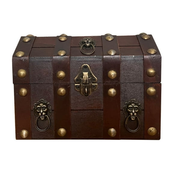YongCo Wooden Storage Box for Jewelry and Souvenirs Stylish Decorative Treasure Chests with Lock and Lid Keepsakes Container