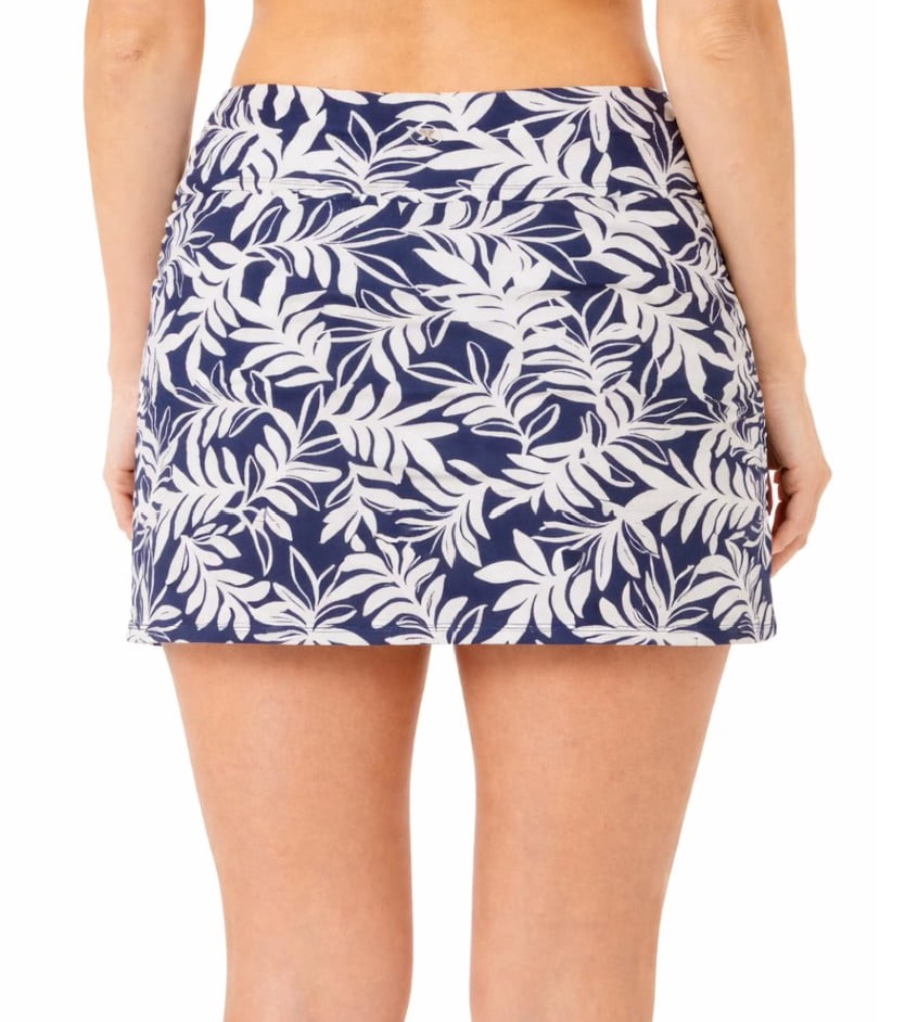 Hurley Women's UPF 50+ Performance Swim Skort (US, Alpha, Medium, Regular, Navy (Blue/White Floral Palm Print))