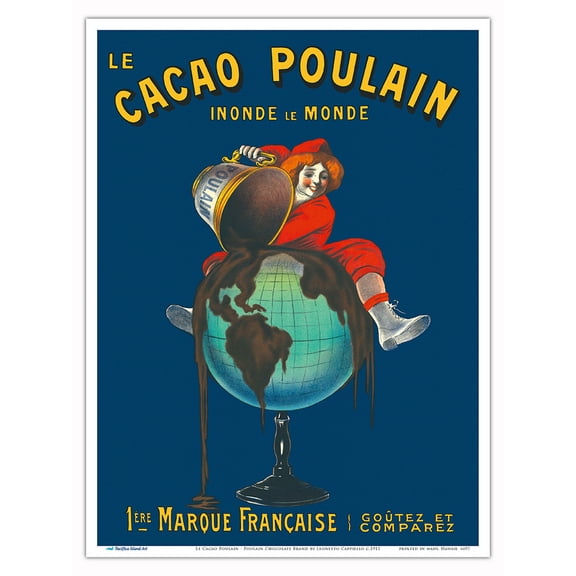 Le Cacao Poulain - Poulain Chocolate Brand - Vintage French Advertising Poster by Leonetto Cappiello c.1911 - Master Art Print (Unframed) 9in x 12in