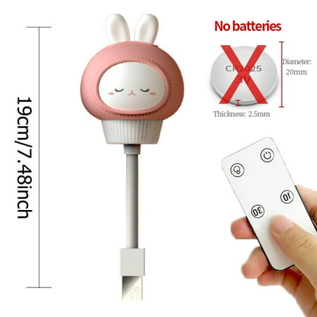 

USB Cartoon Cute Night Light With Remote Control Babies Bedroom Decorative Feeding Light Bedside Tabe Lamp Xmas Gifts For Kids