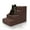 BROWN, variant on Precious Tails High Density Foam Sherpa Top 4 Steps Stairs for Dog/Cat