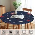 thumbnail image 6 of Waterproof Tablecloth with Elastic Tablecloth for Round Tables 36"-70" for Indoor Outdoor Patio Use, 44Inch, Stars and Fire, 6 of 6