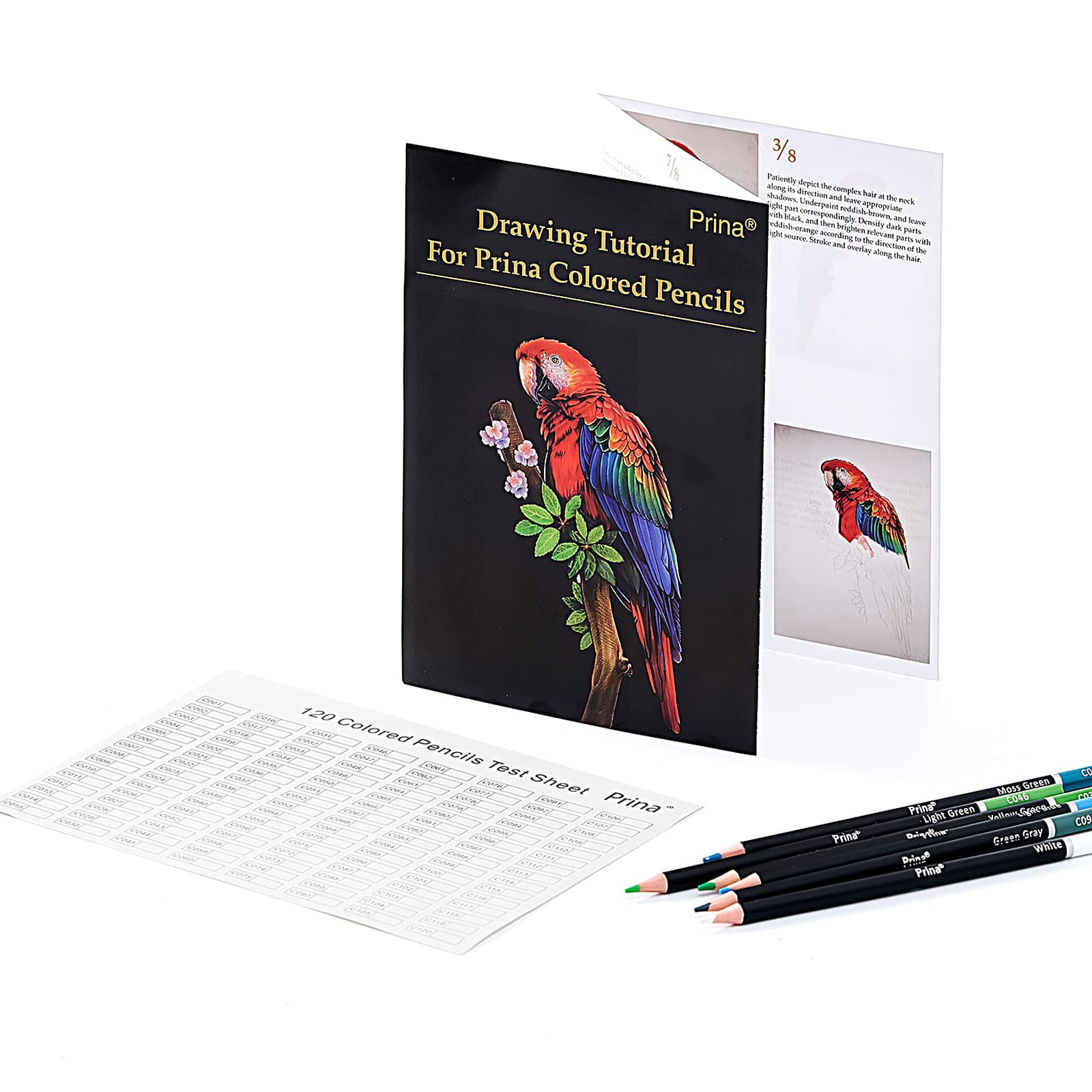 POPYOLA 136 Pack Colored Pencils Set with Portable Gift Case, Art Supplies 120 Colored Pencils, 3-Color Sketch Book, Coloring Book, Sketchbook