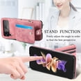 thumbnail image 5 of Dteck Galaxy Z Flip 4 Wallet Case with Card Holder【2 in 1 Detachable】【Zipper Wallet】, Slim Fit Retro PU Leather Protective Flip Phone Cover for Samsung Galaxy Z Flip 4 5G 2022, Pink, 5 of 12