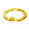 thumbnail image 4 of HOOUN Bracelet Dragon Homme 24K BAHT Thaïlandais Or Jaune GP 8.2 Pouces 30g, 4 of 5