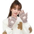 thumbnail image 3 of Guantes de invierno cálidos para mujer con pantalla táctil, lindos guantes sensoriales con forma de garra de gato, sin dedos., 3 of 4