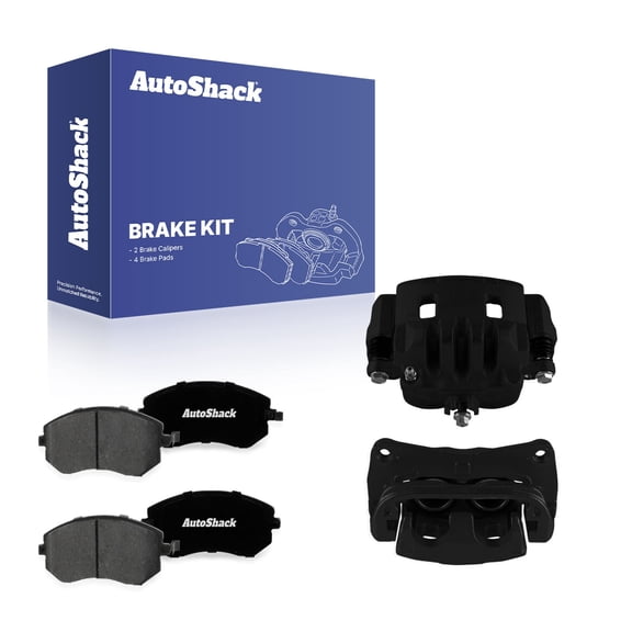 AutoShack Front Brake Calipers Black Powder-Coated   Premium Ceramic Brake Pads Replacement for 2011-2018 Subaru Forester 2010-2014 Subaru Impreza 6-PC Kit