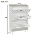 thumbnail image 2 of Harper & Bright Designs Narrow Shoe Cabinet with 3 Flip Drawers, Wood Entryway Organizer with Grain Pattern Top and 3 Hooks, Free Standing Shoe Rack with Adjustable Panel for Hallway, White, 2 of 14