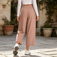 thumbnail image 6 of HomeDM Capris Pants for Women Wide Leg Drawstring Loose Pants Khaki Lounge Trousers with Pockets for Athletic Work Size M, 6 of 7