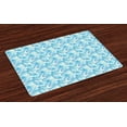 thumbnail image 1 of Ambesonne Jungle Place Mats Set of 4, Palm Forest Foliage, Standard Size, Blue Mint Green White, 1 of 4
