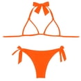 thumbnail image 7 of JoveMarine Women's Tie Side Bikini Set Two Piece Swimsuit Adjustable Straps Beach Bathing Suit Summer Bathing Suit For Womens Swimsuits Saffron S, 7 of 7