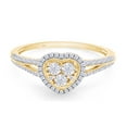 thumbnail image 3 of 1/4 CT Round Cut Natural White Diamond Miracle Illusion Setting Heart Ring In 14K Yellow Gold Plated Sterling Silver (Color: I-J Clarity: I2-I3, 0.25 Cttw) -6, 3 of 7
