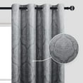 thumbnail image 7 of JIUZHEN Ombre Blackout Curtains - Grommet Top Gradient Damask Pattern Thermal Insulated Drapes for Living Room and Bedroom, 2 Panels, 52 x 63 Inch Length, Black, 7 of 7