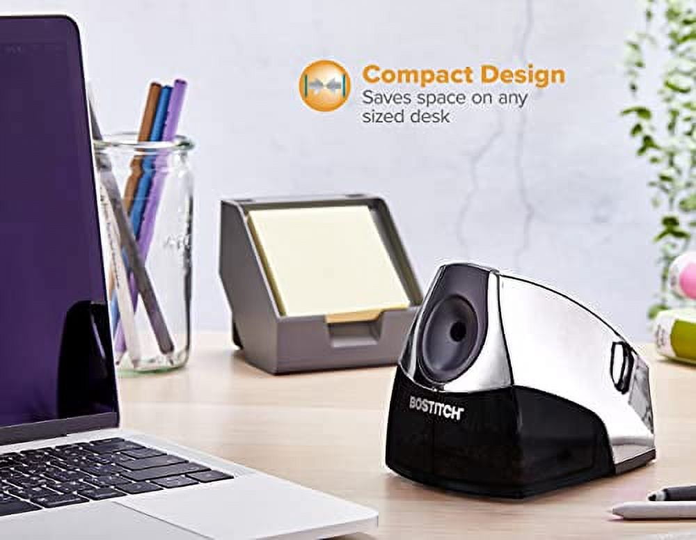 Bostitch Personal Electric Pencil Sharpener, Powerful Stall-Free Motor, Chrome