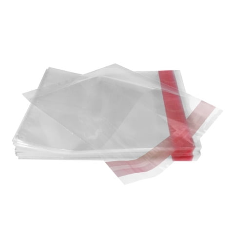 100 Super Clear 5" x 7" Resealable Cellophane Lip and Tape Bags 1.2mil
