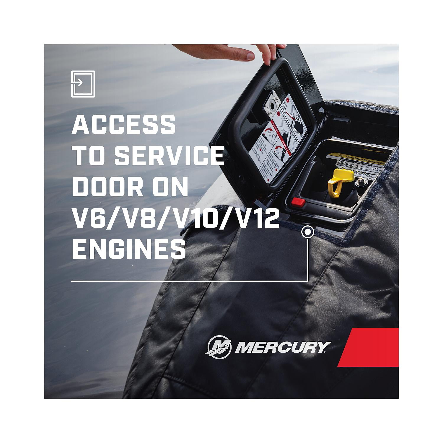 Mercury 8M0228529 7.6L V12 600hp Outboard Vented Splash Cover, White