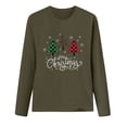 thumbnail image 5 of Cyber· Monday Clearance Clearance Under $5.00 Fayshow0 Ladies Merry Christmas Plaid Print Christmas Tree Casual Long Sleeve Round Neck Top T-Shirt, 5 of 7