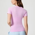 thumbnail image 6 of Wiyuqeen Women Fitted Workout Tops Short Sleeve Solid Basic Y2K Going Out Crew Neck Tees Stretch Camisa De Para Mujer Pink 6/M, 6 of 10
