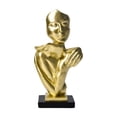 thumbnail image 1 of Escultura de cara abstracta, estatua de abrazar, estatua de amante abrazado, figura coleccionable Dorado, 1 of 9