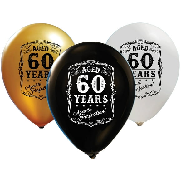 60th Birthday Bash! Vibrant, Biodegradable Latex Balloons Pack- Pops of Joy Assured!