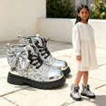 thumbnail image 5 of Viluyesy Girls Glitter Boots Non Slip Comfortable Durable Easy On Off Side Zipper Sequin Bow Dressy Shoes Silver Size 12.5 Little Kids, 5 of 9