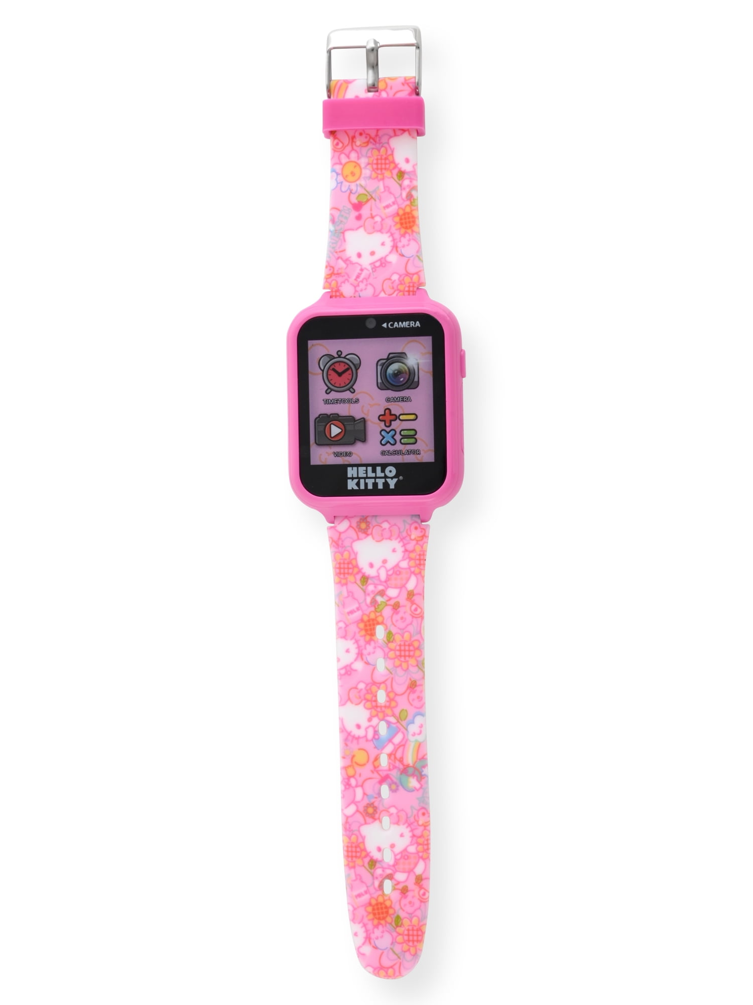 San Rio Hello Kitty Unisex Child Smart Watch with Silicone Strap with  Rectangular Pink Case 42MM ( HK4152WM) 