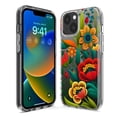 thumbnail image 2 of MUNDAZE Case for Apple iPhone 15 Pro Max Slim Hard Shell Soft TPU Hybrid Shockproof Heavy Duty Protective Phone Cover - Colorful Red Orange Folk Style Floral Vibrant Spring Flowers, 2 of 5