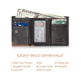 thumbnail image 3 of Gustave 2 Pack Men's Leather Trifold Wallets RFID Blocking Zipper Slim Wallet Purse with Credit Card Holder Slots, ID Window - Black & Brown, 3 of 10