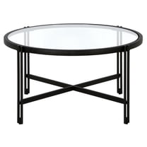 Evelyn&Zoe,ez 32" Wide Round Coffee Table, Blackened Bronze
