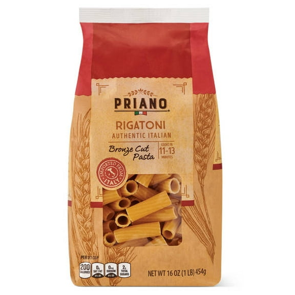 Priano Bronze Cut Rigatoni, 1 lb - Pack of 2