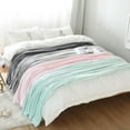 thumbnail image 2 of Warm Soft Flannel Throw Blanket Sofa Bed Bedspread Travel for Bed Sofa Dark Grey 100cmx150cm, 2 of 8