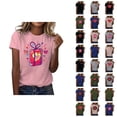 thumbnail image 1 of T-shirts pour Femmes de la Saint-Valentin 2026 Mode Manches Courtes Col Rond avec Cœur Graphique, 1 of 4
