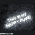 thumbnail image 2 of Craftnamesign This Is My Happy Place Neon Sign, Living Room Wall Art, Home Room Decor, 2 of 5