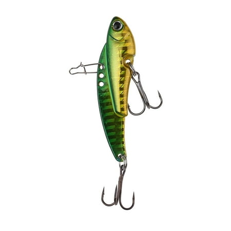 CCMAOLU Fishing Lure 2.4 inches Ultra Realistic Swimming Action Lead Sinking Metal VIB Hard Bait with 2 Treble Hooks