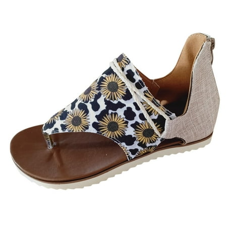 

HSMQHJWE Born Inlet Sandals For Women Clear Jelly Sandals For Women Size 10 Fashion Print Spring Casual Flower Sunflower Women Leopard Lightweight Summer Sandals Canvas Women S Sandals Flat Comforta