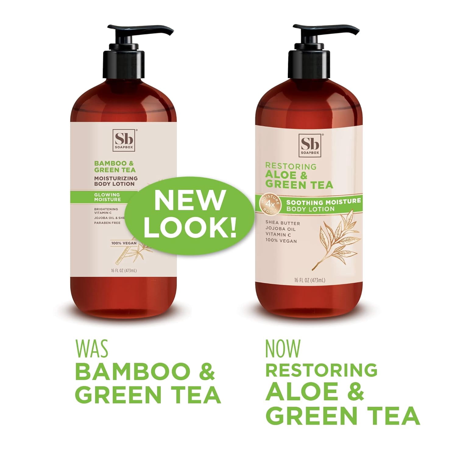 Soapbox Moisturizing Body Lotion, Aloe & Green Tea with Jojoba Oil and Shea Butter, 3 Pack 16oz Each