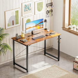 Folding Computer Writing Desk Wood outlet Top Metal Frame Study Desk PC Laptop Table