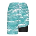 thumbnail image 6 of WAENQINLA Hawaiian Shorts for Men Tropical Print Graphic Quick Dry Swim Trunks Summer Casual Y2k Boho Board Shorts with Liner Sky Blue Shorts，Size S-3XL, 6 of 6