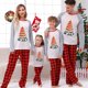 thumbnail image 4 of Pijamas familiares navideños a juego, conjuntos de pijamas a cuadros blancos y negros, árbol de Julio, navidad, 4 of 4
