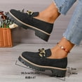 thumbnail image 5 of Roncen Women's Retro Suede Loafer Shoes - Fashion Casual Round Toe Chunky Heel Thick Sole​​ Mid Heel Dress Shoes, 5 of 9