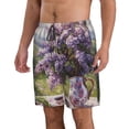 thumbnail image 2 of Balery Lilacs Teapot Scenic Painting Traje de Baño Estilo Hawaiano para Hombre, Shorts de Secado Rápido con Bolsillos-Large, 2 of 6