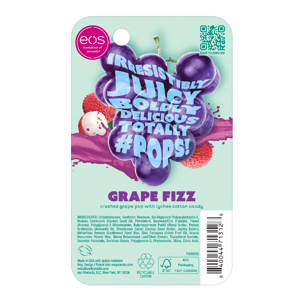 eos 24H Moisture Super Balm- Grape Fizz, Limited-Edition Lip Sleeping Masks, 0.35 fl oz (1 Pack)