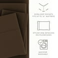 thumbnail image 5 of Noble Linens 4 Piece Solid Microfiber Bed Sheet Set, Chocolate, Queen, 5 of 10