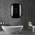 thumbnail image 3 of Fichiouy 3KW Mini Electric Tankless Instant Hot Water Heater with LCD Display for Kitchen Bathroom Black, 3 of 8